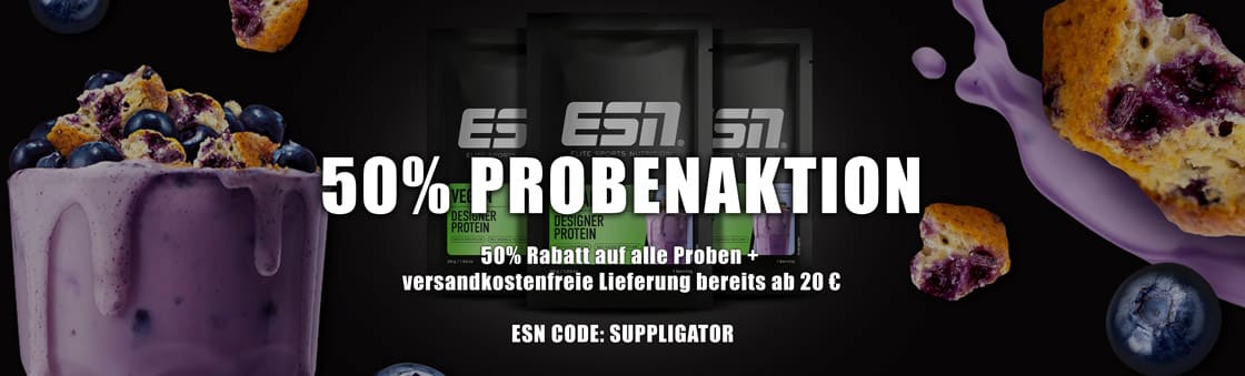 50% off ESN samples with free shipping on orders of 20 euros or more