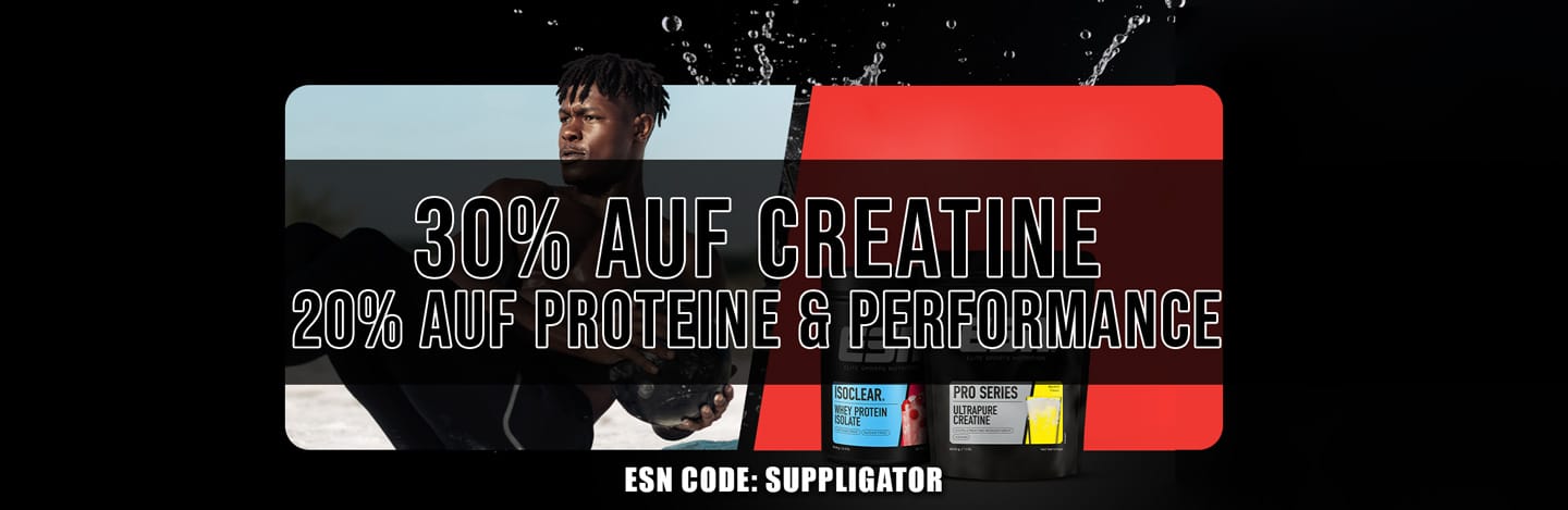 ESN High Performance Week: 30% off creatine, 20% off protein & performance products, and 50% off samples