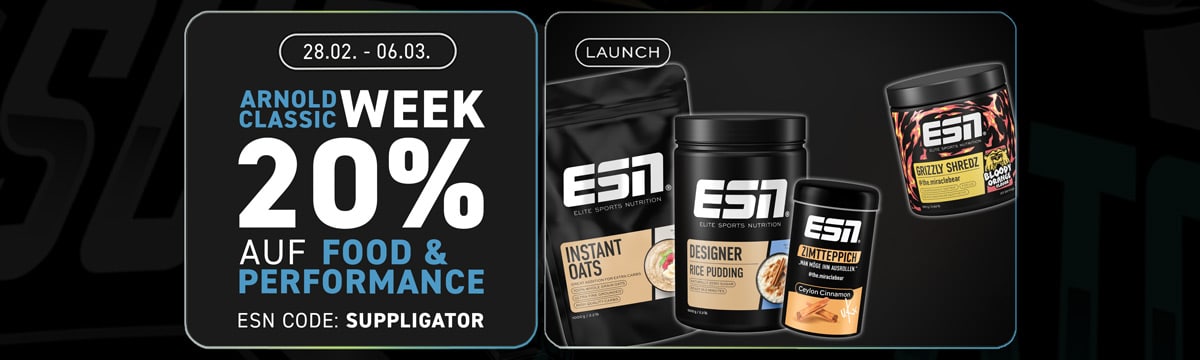 ESN Arnold Classic Week with 20% off Food & Performance