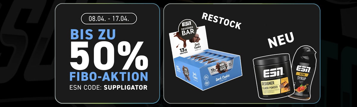 ESN FIBO Sale with up to 50% off and top restocks like the Designer Bar Dark Cookie