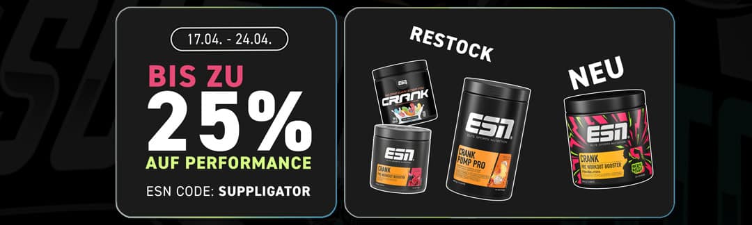 Up to 25% off during ESN Performance Week + the new Crank Biceps Battle