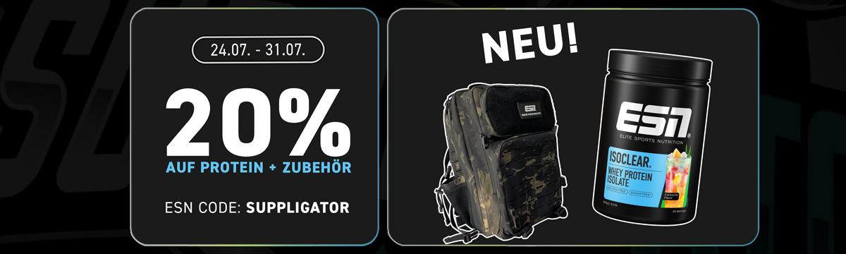 ESN Promotion: 20% Off Proteins and Accessories (including clothing)