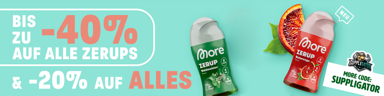 20% off everything at More + up to 40% off Zerups with tiered discounts