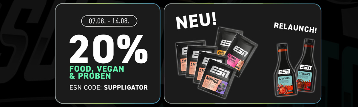 Up to 50% off food, vegan products, and samples at ESN
