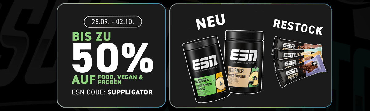 Up to 50% off food, vegan items, and samples at ESN + Launch of many products and bundles