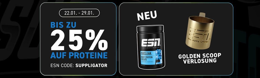 Up to 25% off during the ESN Protein Sale + ISOCLEAR Blue Raspberry Launch