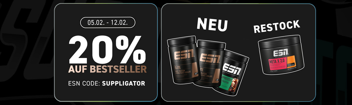 20% off bestsellers during ESN Bodybuilding Week with the launch of Elite Whey