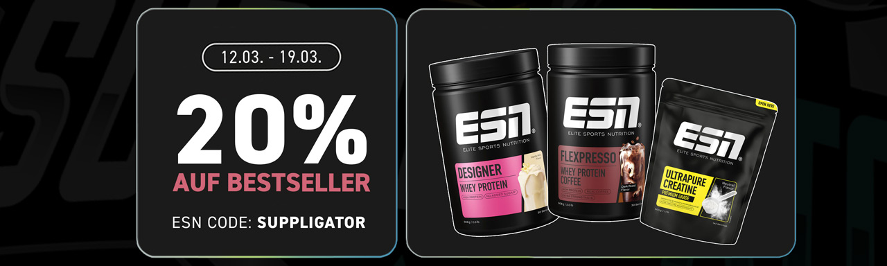 20% off all ESN bestsellers + release of the new Muscle Gainer