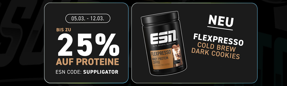 Up to 25% off during ESN’s protein promotion to celebrate the launch of the new Flexpresso