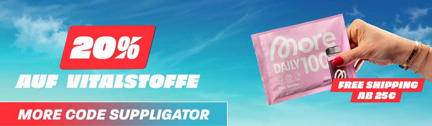 20% off all More Vitalstoffe products + free shipping on orders of 25 euros or more