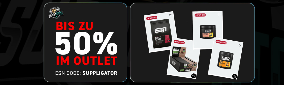 Up to 50% off ESN Designer Bars and more at the outlet with the ESN code SUPPLIGATOR