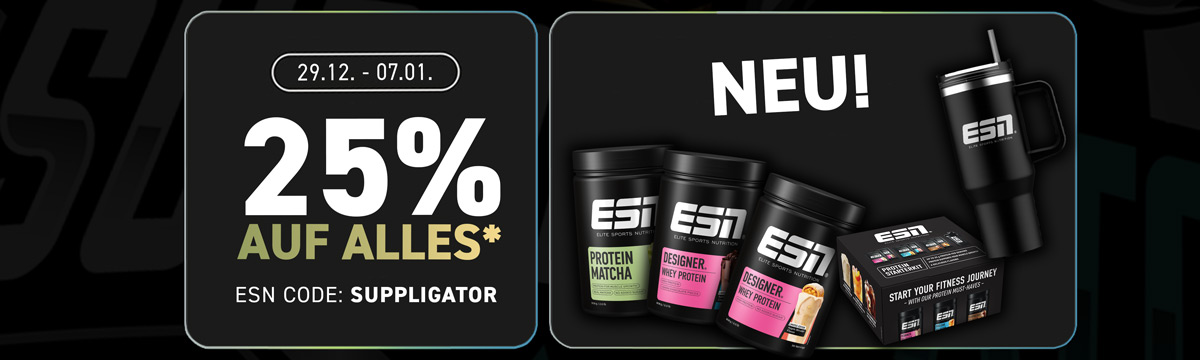 25% off everything at ESN and 40% off samples