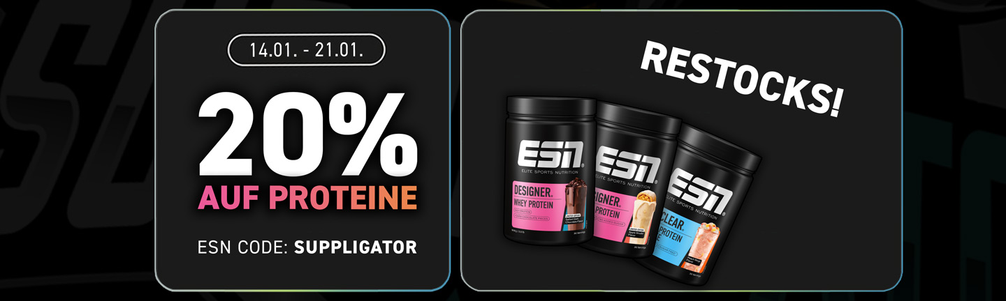 20% off all ESN protein products + popular restocks