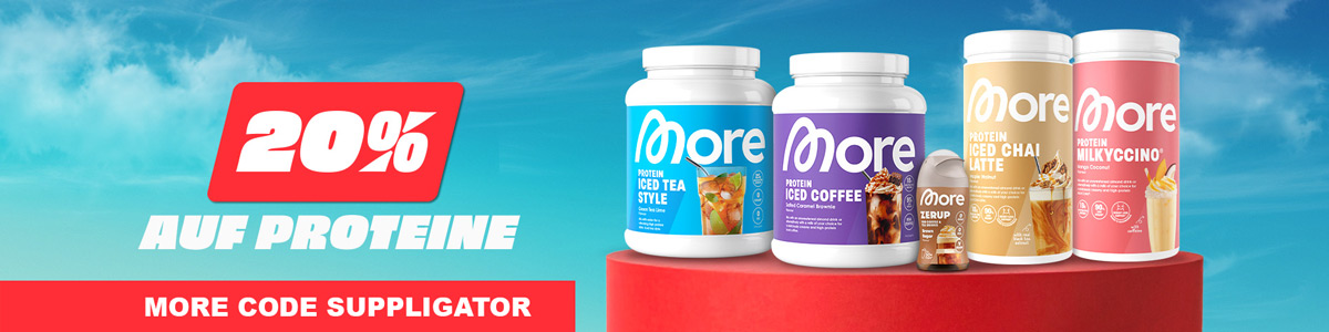 20% off protein supplements, Zerup Barista, and shakers at More, along with a few new product launches