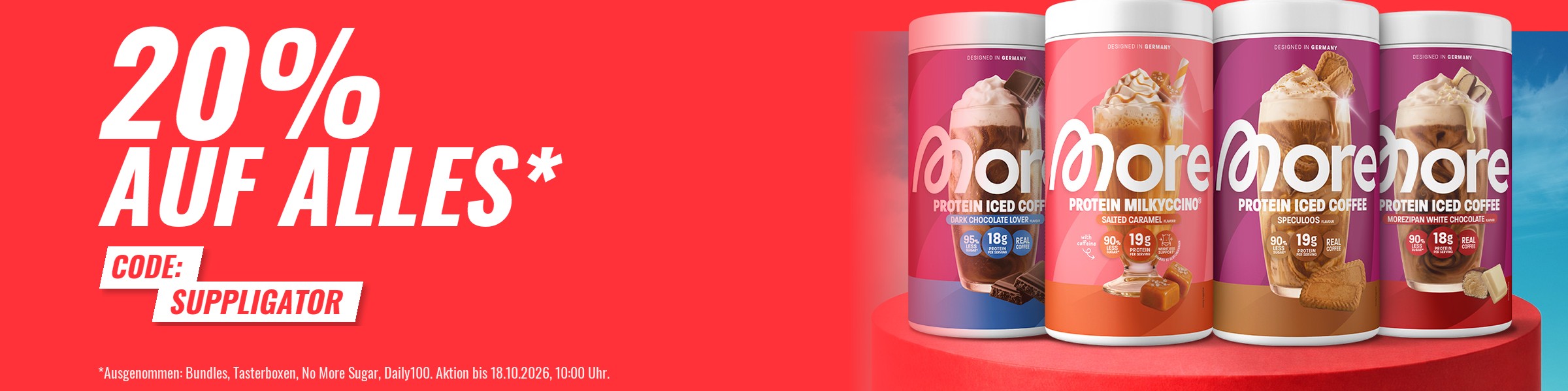 20% off everything at More has been extended and includes some new products