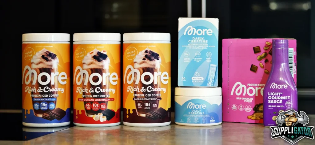 Neuheiten der More Black Week 2026: Rich & Creamy Protein Iced Coffee, Daily Creatine, Satisbites Milk Chocolate Peanut und Light Garlic Mayo